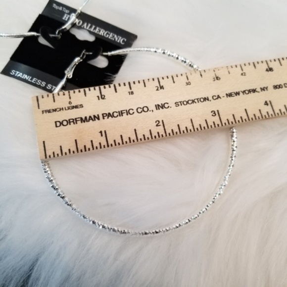 Silver Hoops Oversized - Picture 3 of 3